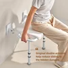 Elderly and Pregnant Women's Bathroom Chair Shower Stool, Foldable Double Armrest Toilet Seat Disabled, Non Slip Commode Stools 3