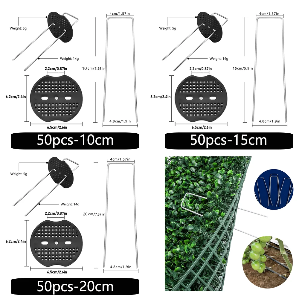 Garden Staples 50pcs Landscape U-Shaped Anti-Rust Ground Sod Pins