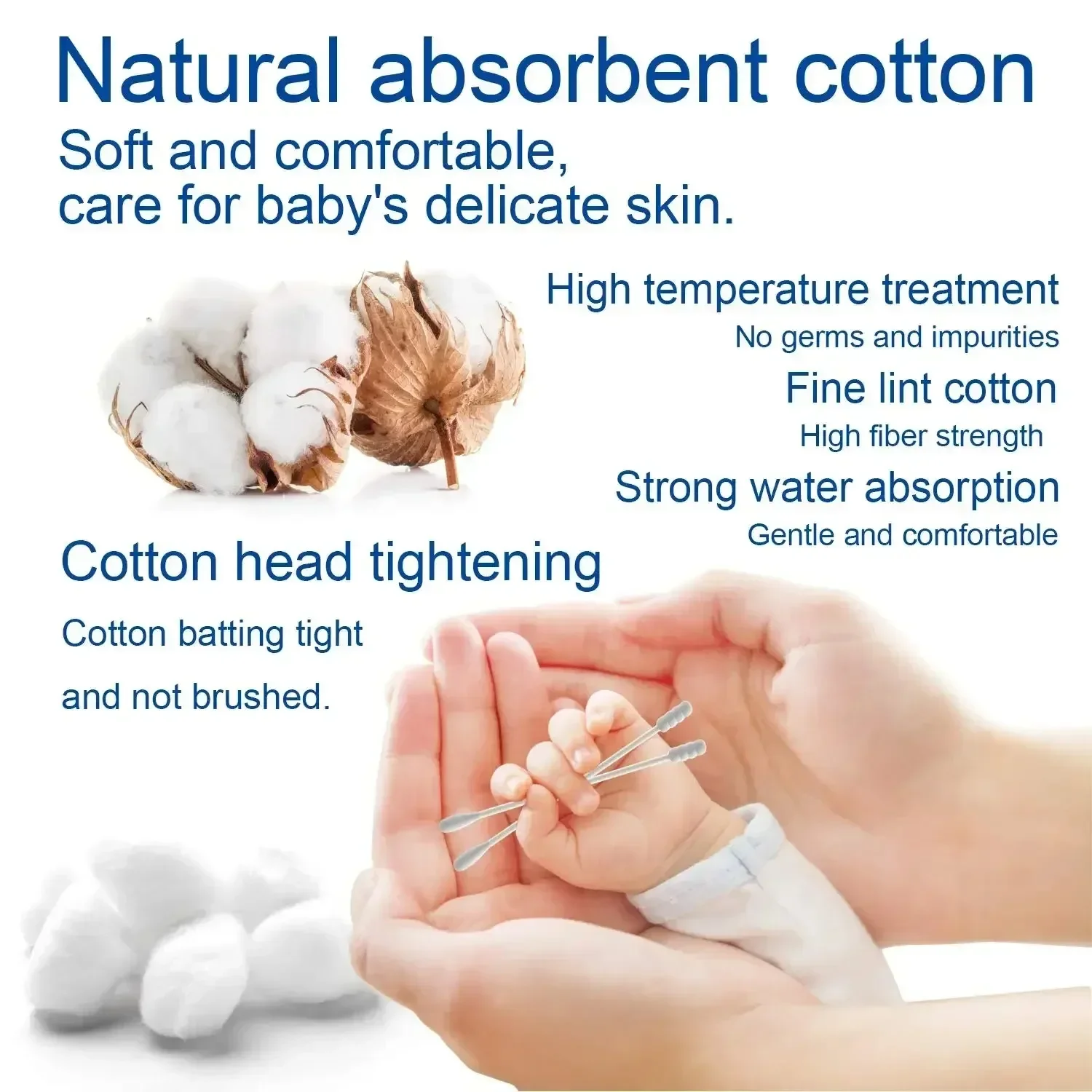 Double-ended Cotton Swabs, Baby Cotton Swabs, Ear Cleaning Sticks, Healthy Cleaning Tools  cotton swab 4