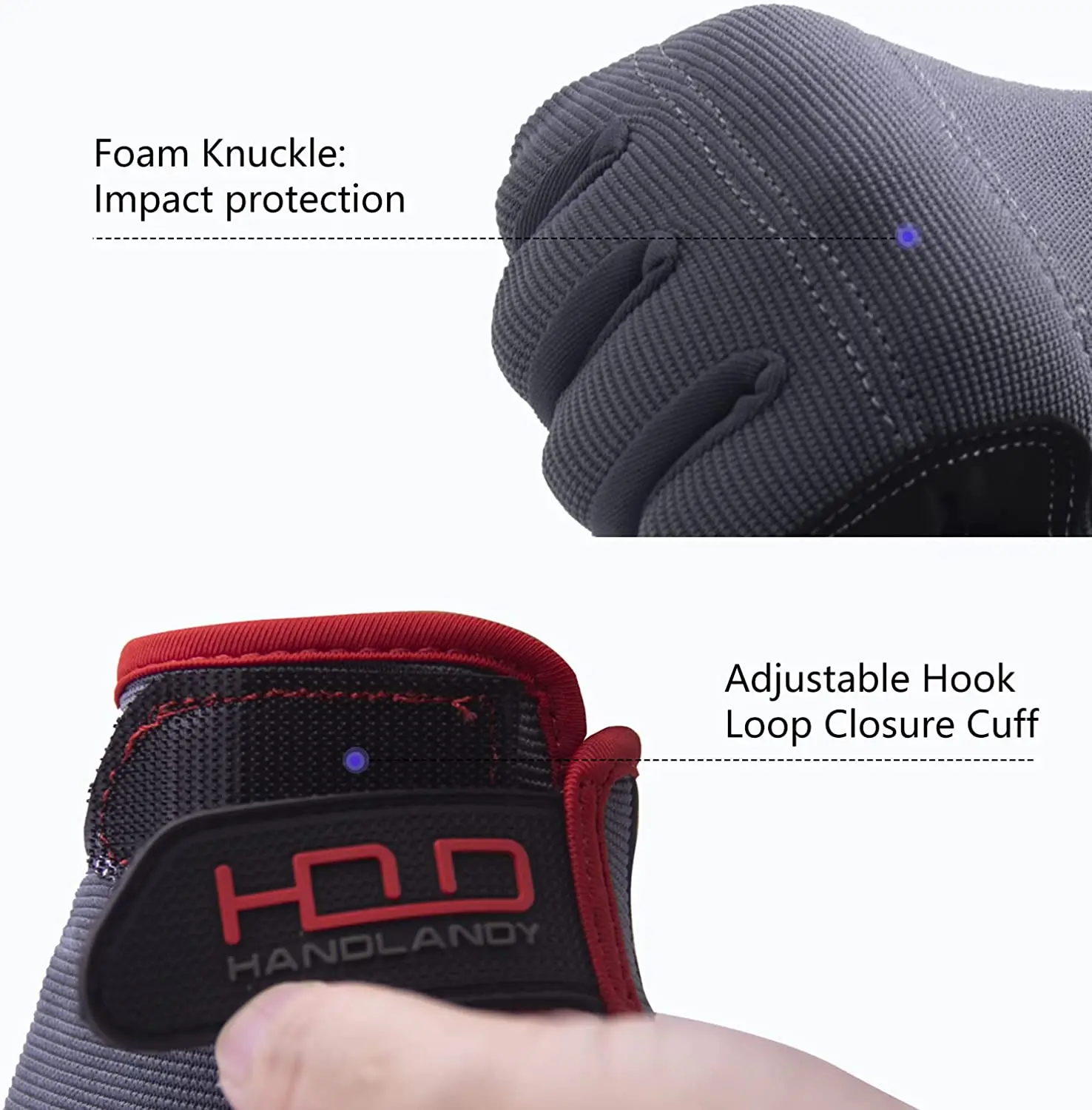 Work Gloves HANDLANDY Microfiber fabric Padded Knuckles & Palm construction Mechanic safety Touch Screen work gloves work gloves protective gloves