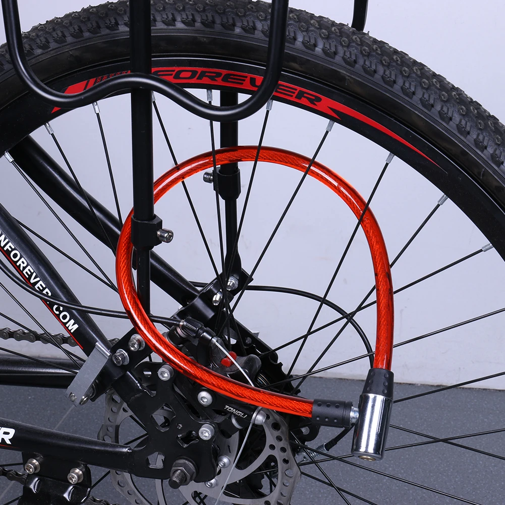 Portable Cable Coil Security Lock Flexible Universal Bike Safety Lock Cable for Bicycle Electric Vehicle Motorcycle Door