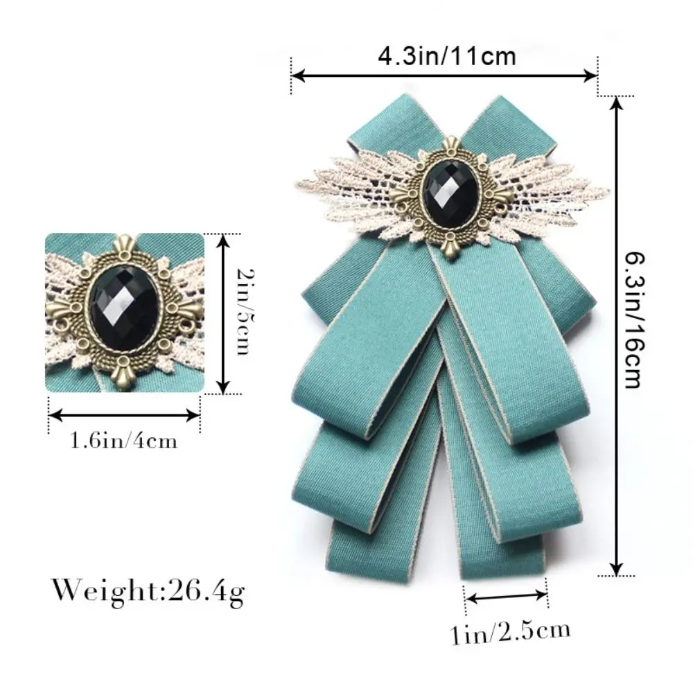 Fashion Faux Stone Men's Suit Lapel Flowers Alloy Polyester Bow Tie Necktie Neck Decoration Party Clothing Accessories for Women neck tie