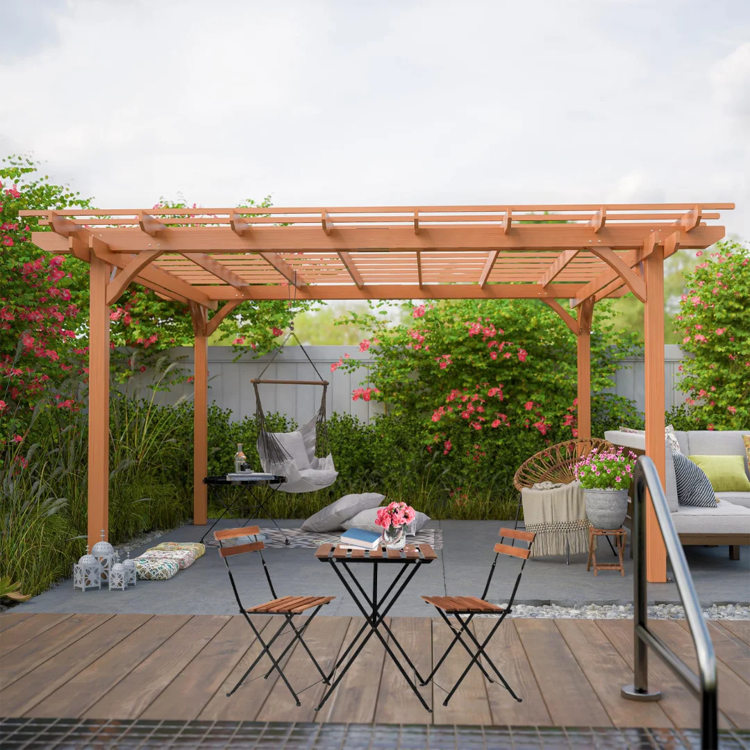 Kanhome Bestseller Factory Price Outdoor Wood 3PCS Coffee Bistro Balcony Set Folding Garden Chair and Table Set from Vietnam