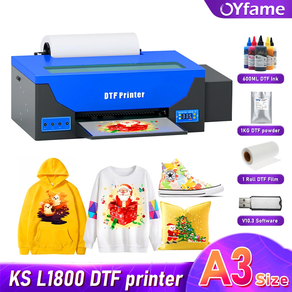 

OYfame A3 dtf printer r1390 impresora dtf Directly To film heat transfer t shirt printing machine for all fabric clothes printer