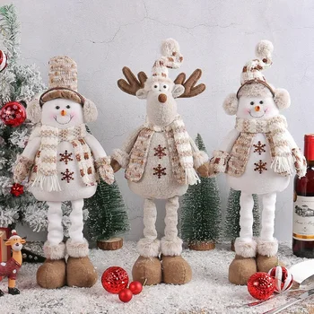 Wholesale Christmas Decorations Factory Doll Knit Deer Santa Claus Expandable Figurine Window Scene Arrangement Ornament 1