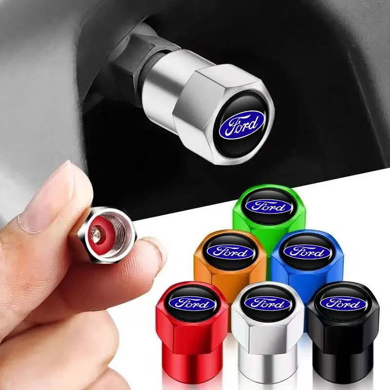 4 Pezzi Coperchio Valvola Auto Pneumatico Antipolvere Tappo Pneumatico Per Ford St Racing Performance Focus Mk2 Mk3 Fiesta Ranger Mondeo S-Max