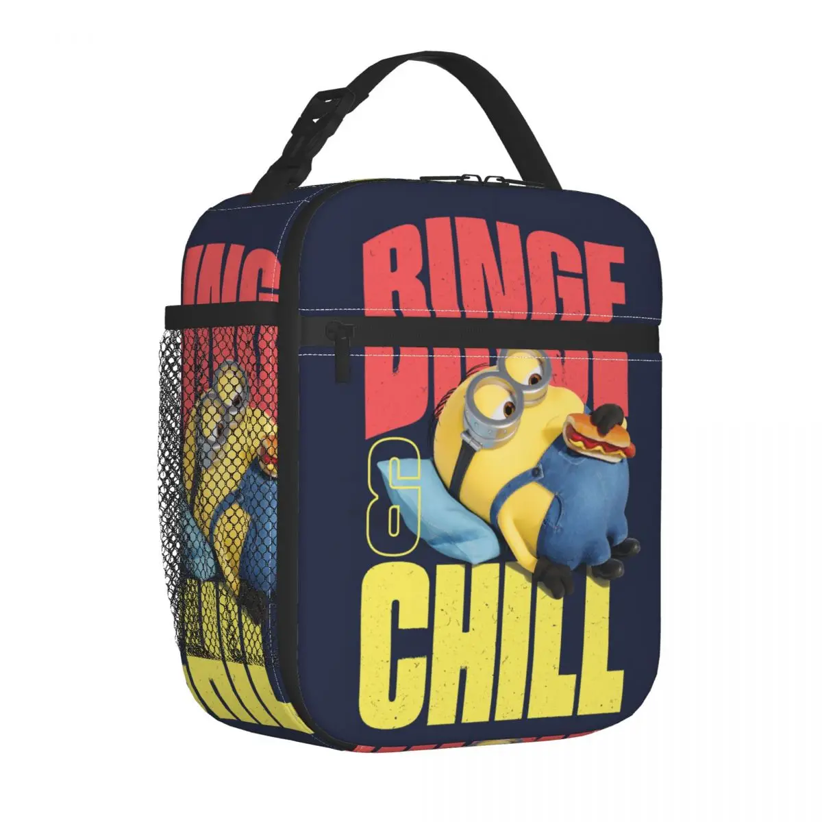 Minions The Rise Of Gru Borsa Per Il Pranzo Isolata Large Dave Binge & Chill Meal Container Borsa Termica Tote Lunch Box Beach Girl Boy