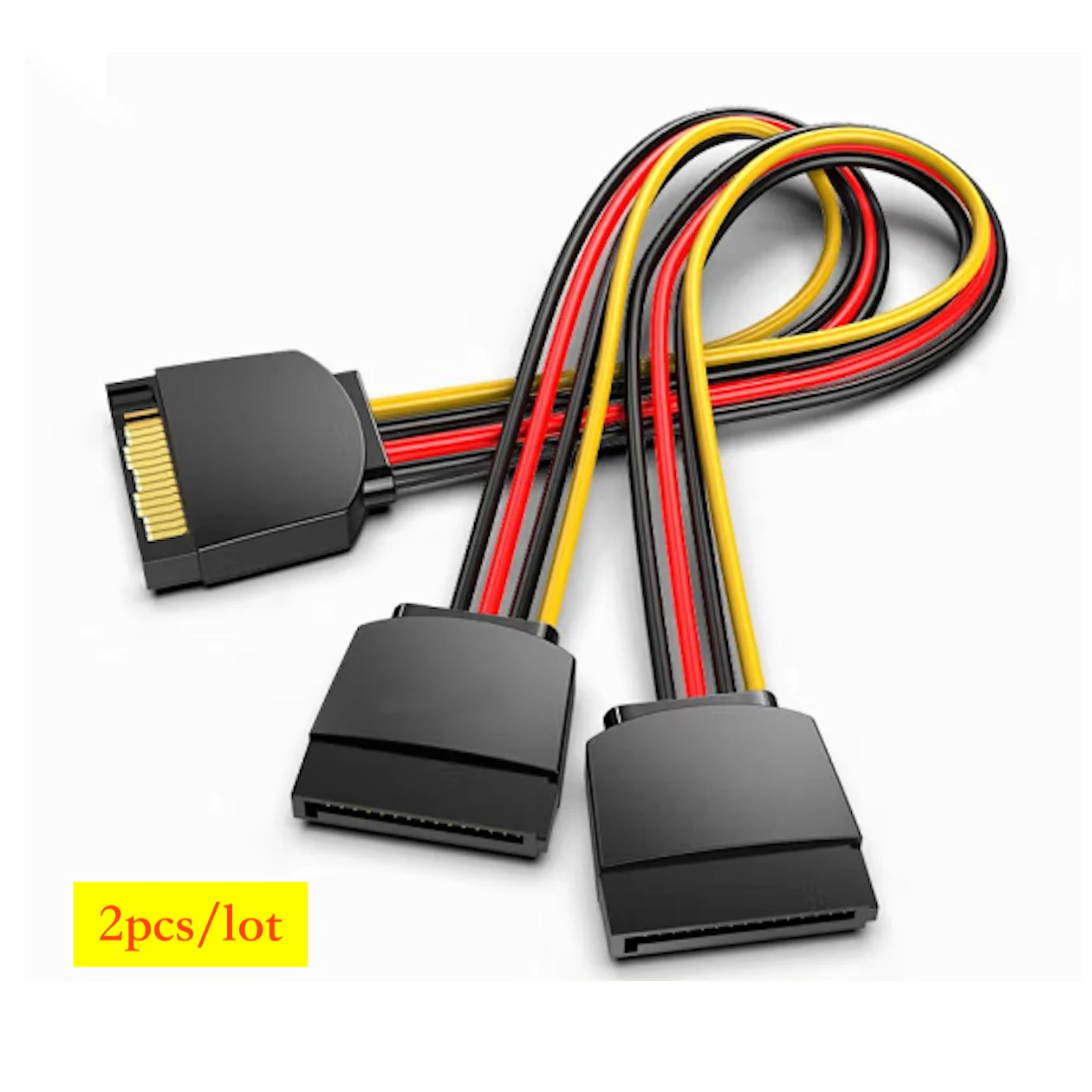 

Кабель питания SATA 15-Pin (папа)-2x15P (мама)