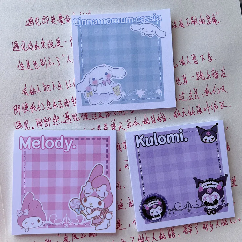 

Kuromi Melody Cinnamoroll Cartoon Sticky Notes Self Stick To Do List Notepad Markers Office Stationery Student School Supplies