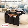 Sofa Armrest Organizer 4 Pockets And Cup Holder Tray Armchair Hanging Storage Bag to Organize Cell Phone Book Snacks TV Remote 1