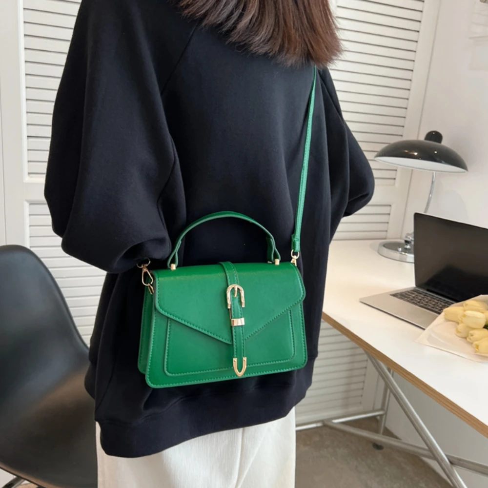 Minimalist Women's Crossbody Bag With Top Handle And Flap Design_voghion.com