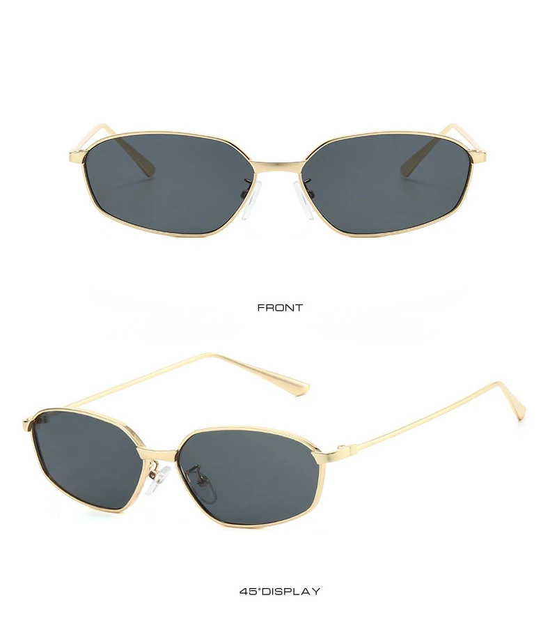 Quadratische Sonnenbrille mit kleinem Rahmen für Damen und Herren, Sonnenbrille mit Metallrahmen, Outdoor-Brille, europäische und amerikanische personalisierte Sonnenbrille – Detail 8