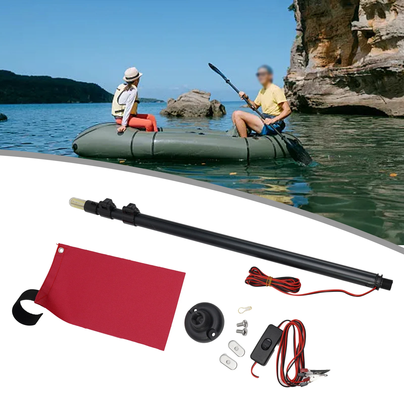 

Новый защитный флаг, Аксессуары Для Каяка, аксессуары для лодок, легкий долговечный полюс, Регулируемая Замена