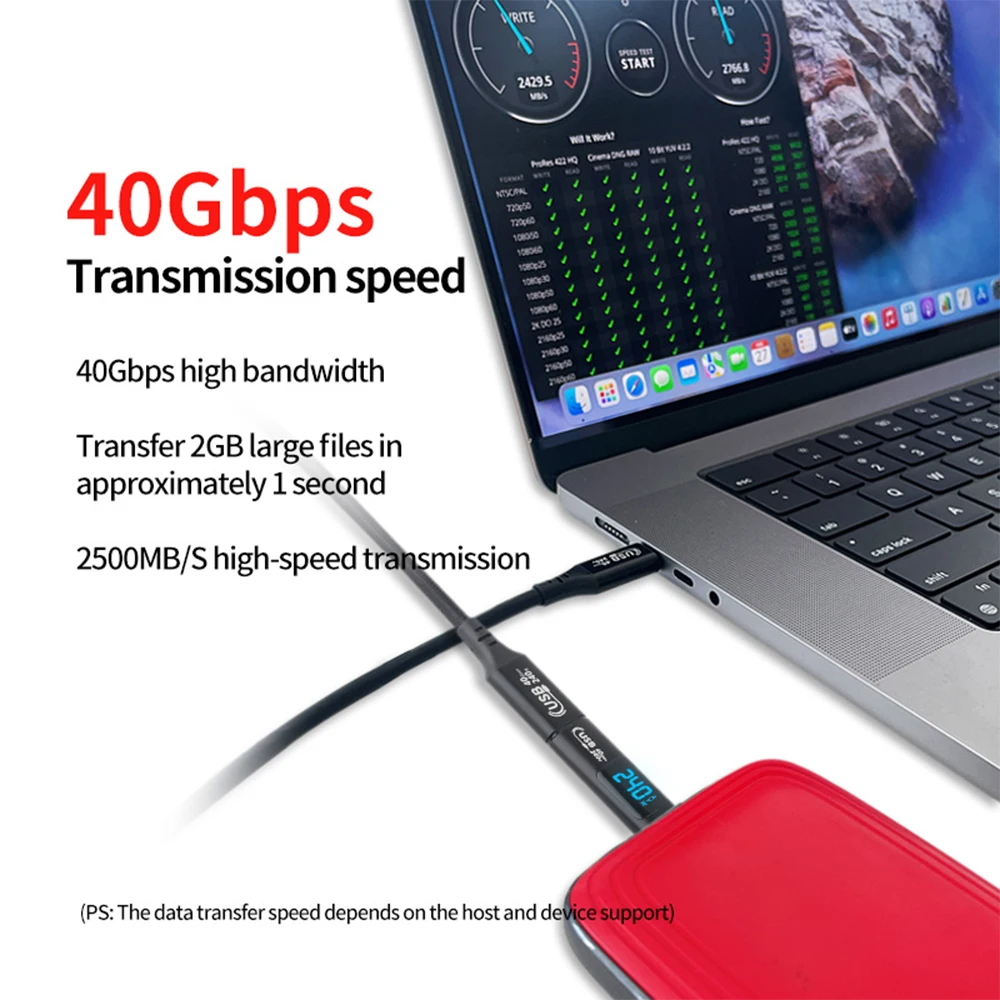 미니 USB4.0 LED 디지털 전압 테스터 전류 전력계 PD240W 고속 충전 어댑터(타입 C 인터페이스 5A DC 0-36V 포함)