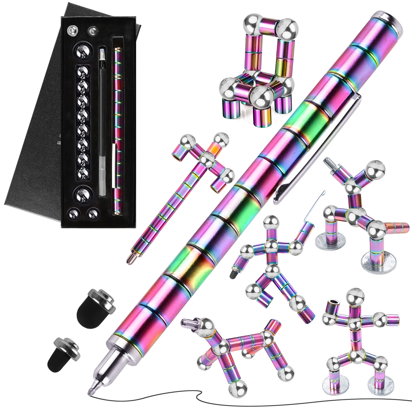 Cadeau Créatif Ado Adulte Stylo Magnétique Fidget Pen Avec Billes | Stylo Anti-Stress Aimanté | Cadeau Créatif Ados Et Adultes Regalo Bambina 7 Anni