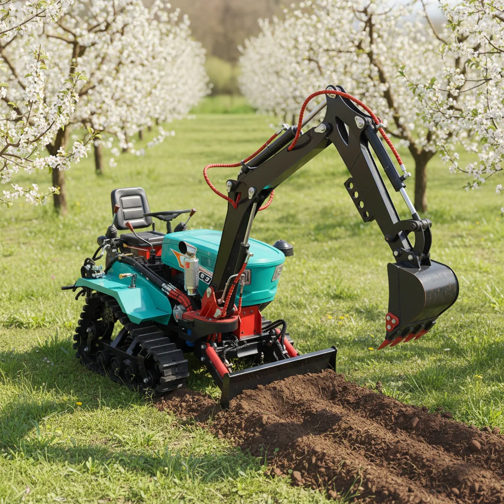 Agricultural Crawler Tractor Mini Crawler Dozer Tractor with Attachments for Farming Garden Orchard