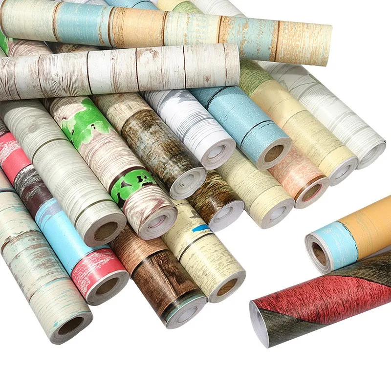 

Self-adhesive Wood Wallpaper Living Room Bedroom Background Wall Sticker Furniture WWardrobe Renovation Wallpaper