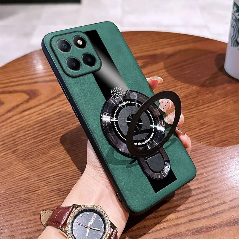 Smartphone Business Style Stand Case - Premium Colored Leather, Skin-Friendly, Anti-Fall Design