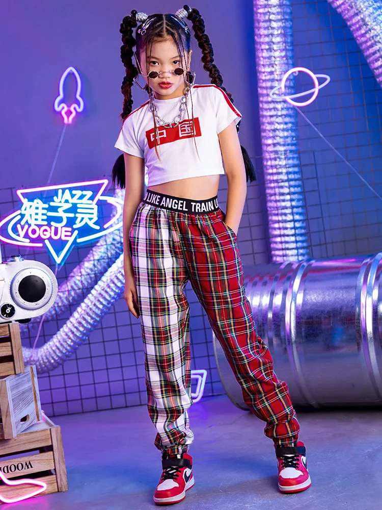 

Chinese Style Jazz Dance Costumes Girls' Handsome Performance Street Navel Exposed Training Hip-hop Sets Trend