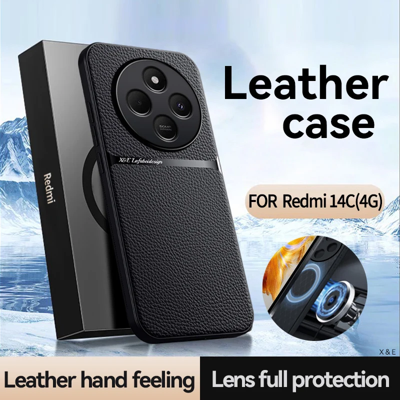 Premium Magnetic Leather Car Holder Case - Silicone Protective Back Cover