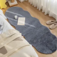Imitation Rabbit Fur Carpet For Home Decor Warm Plush Sofa Cushion Imitation Fur Children's Bedroom Bedside Foot Mat Beige Gray 1