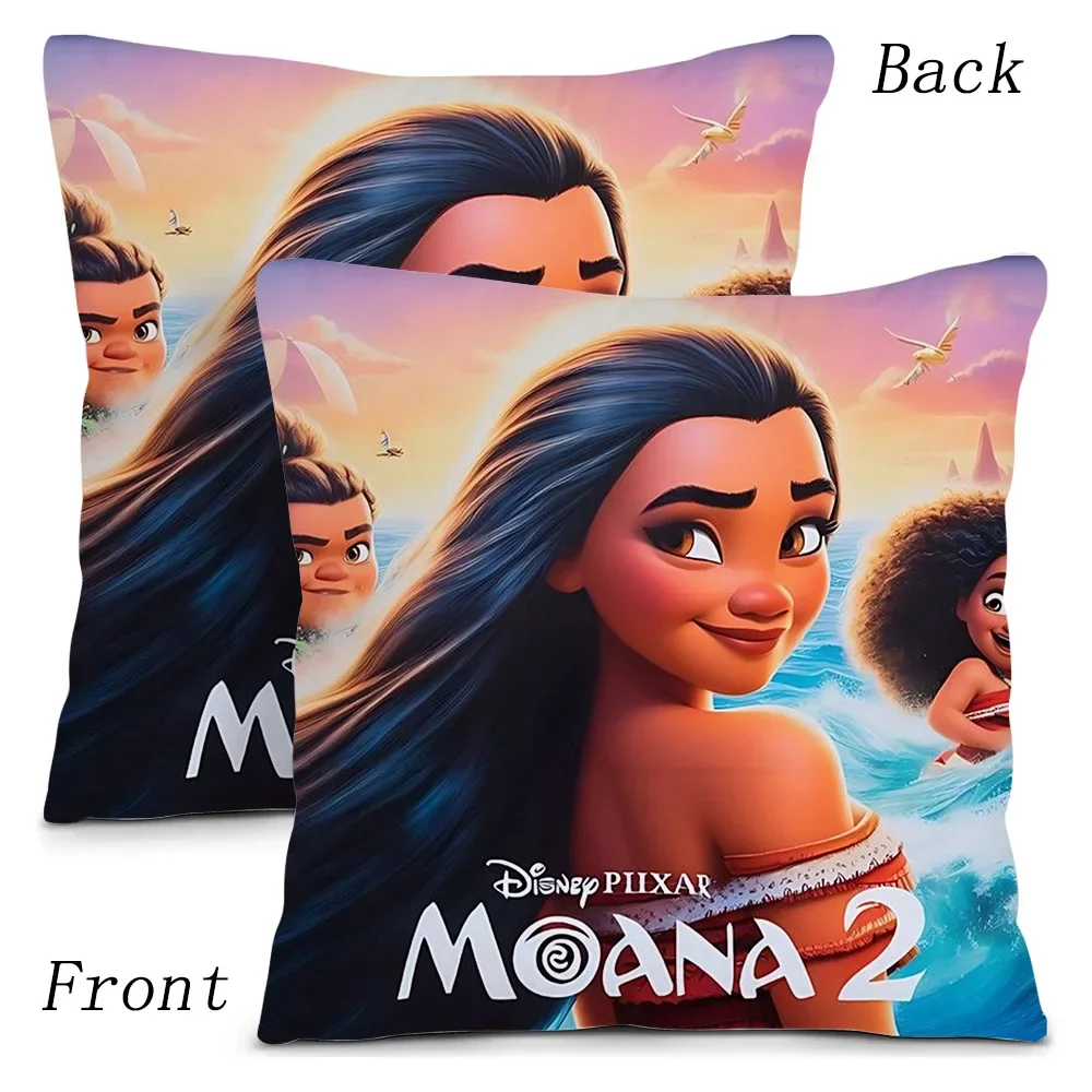 Pillow Covers Disney Moana Cartoon Sofa Decorative Home Double-sided Printing Short Plush Cute Cushion Cover