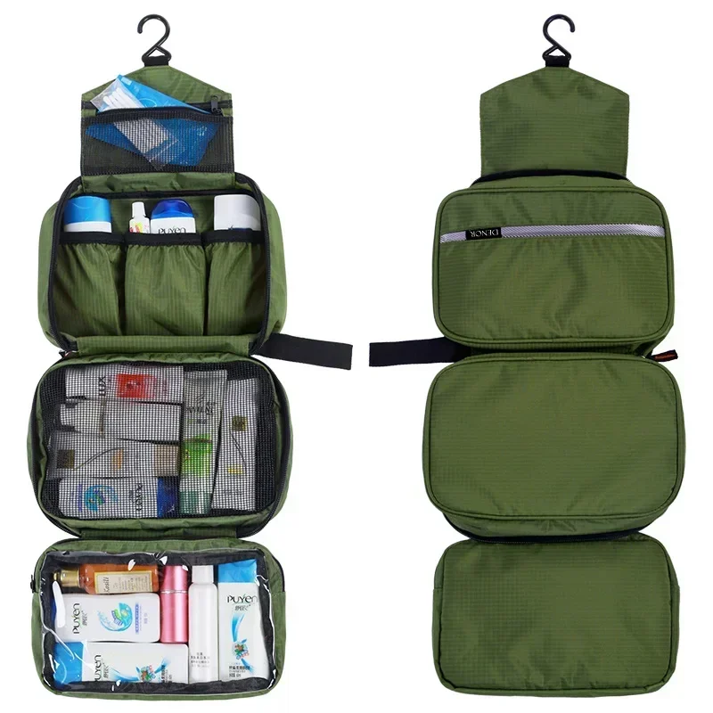 Large Waterproof Hanging Toiletry Bag - Travel Organizer for Men and Women, Foldable Bathroom Kit