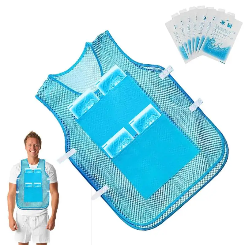 남녀공용 냉각 조끼 아이스 재킷, 여름 냉각 조끼, 아이스 의류, 언더 셔츠, 경량 차가운 냉매 조끼, 원단 아이스 조끼  Best5