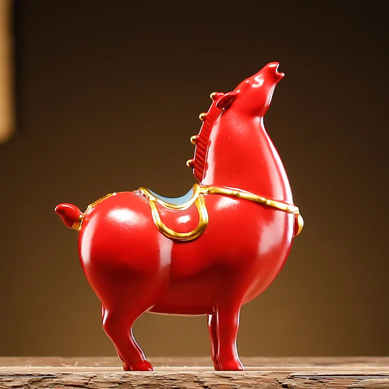 Chinese Style Creative Tangma Ceramic Ornaments Gift Crafts Horse To Success Desktop Living Room Study Room Decoration