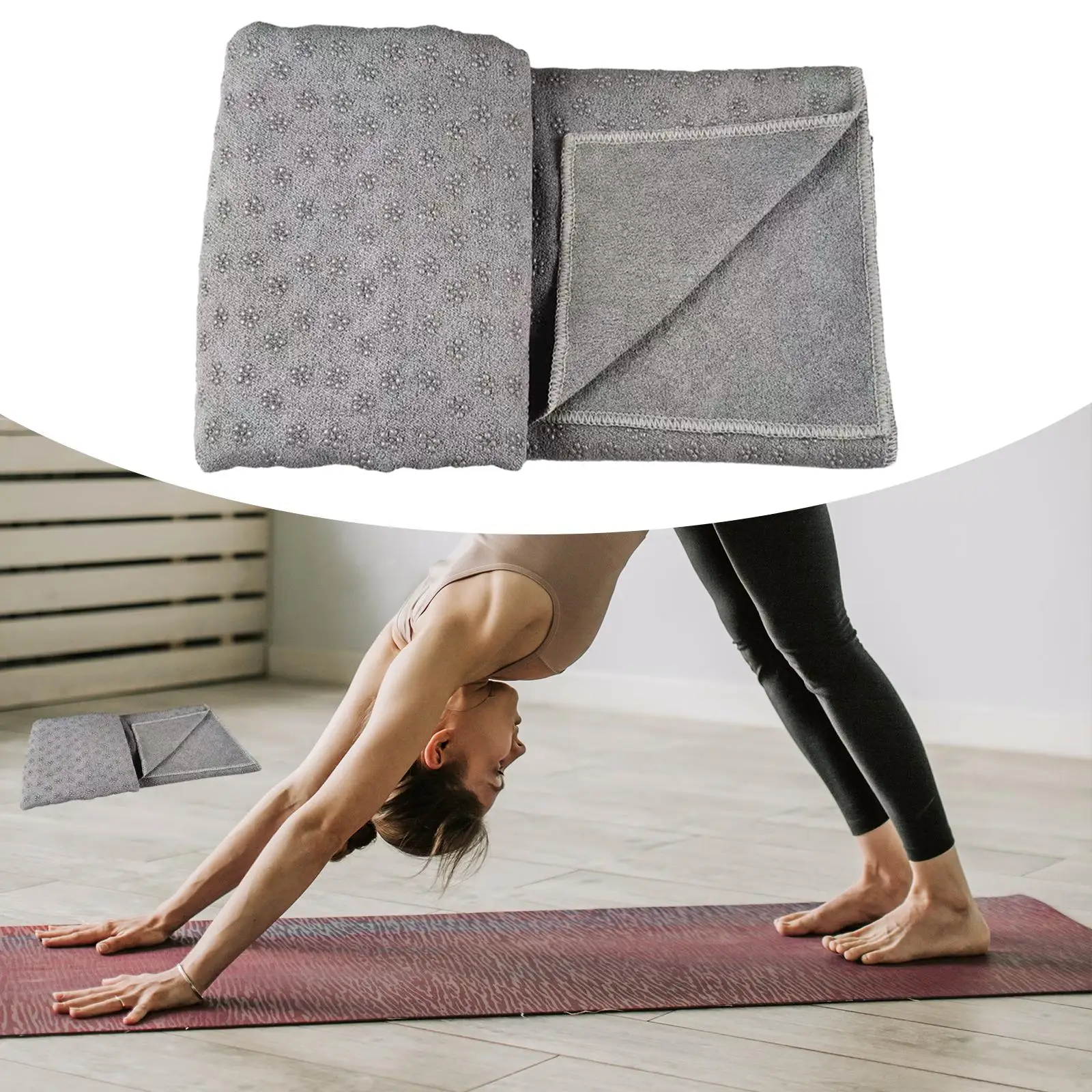 Yoga Towel for Yoga Mats Accessory Hot Yoga Mat Towel Exercise Mat Sweat Absorbent for Indoor Workout Travel Pilates Home Gym
