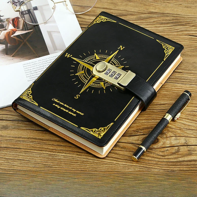 Carnet De Notes Avec Serrure CodéCahier De Journal Secret En Cuir Pu Carnet De Notes Avec Serrure CodéCahier De Journal Secret En Cuir Pu