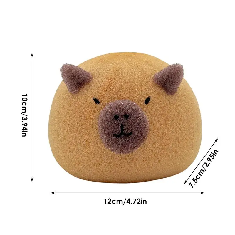 Capybara Bath Sponge Ball Cute Cartoon Animal Baby Shower Brushes Body Cleaning Brush Bubble Sponges Bathroom Accessories 6