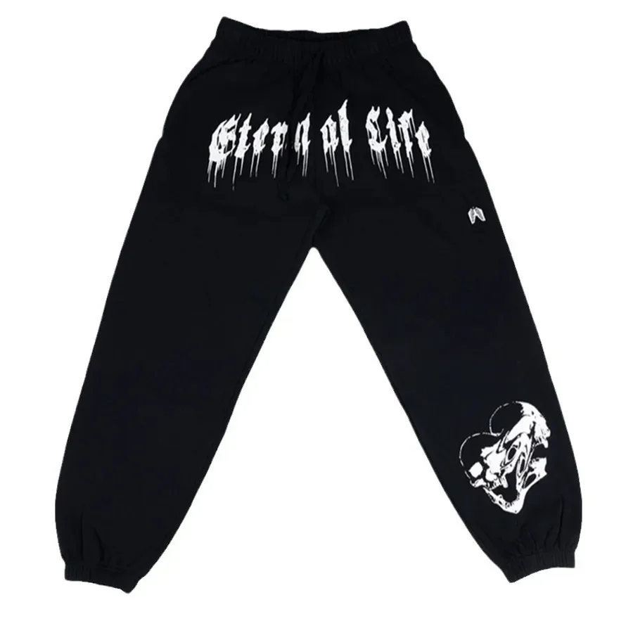 Men's Casual Sport Fitness Running Long Pants Spring Autumn Mesh Print Cuffed Trousers Comfortable Breathable Men's Long Trouser