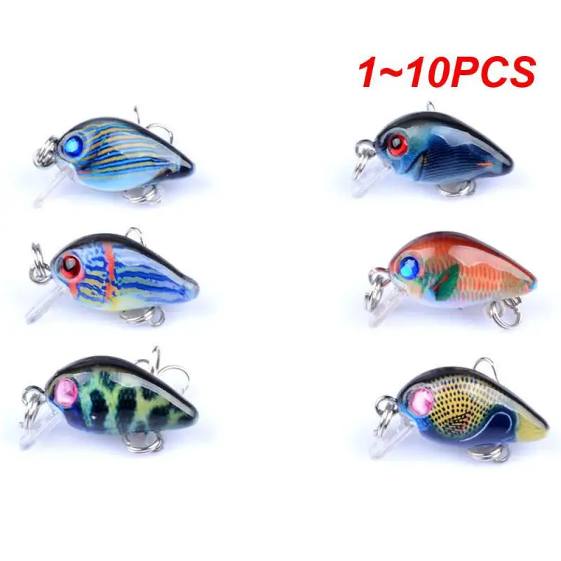 

1~10PCS Bionic Bait Painted Painting Mini Fat 3d Bionic Eyes 3cm/1.5g Fishing Accessories Fake Bait 6 Colors Hook Sharp Luya