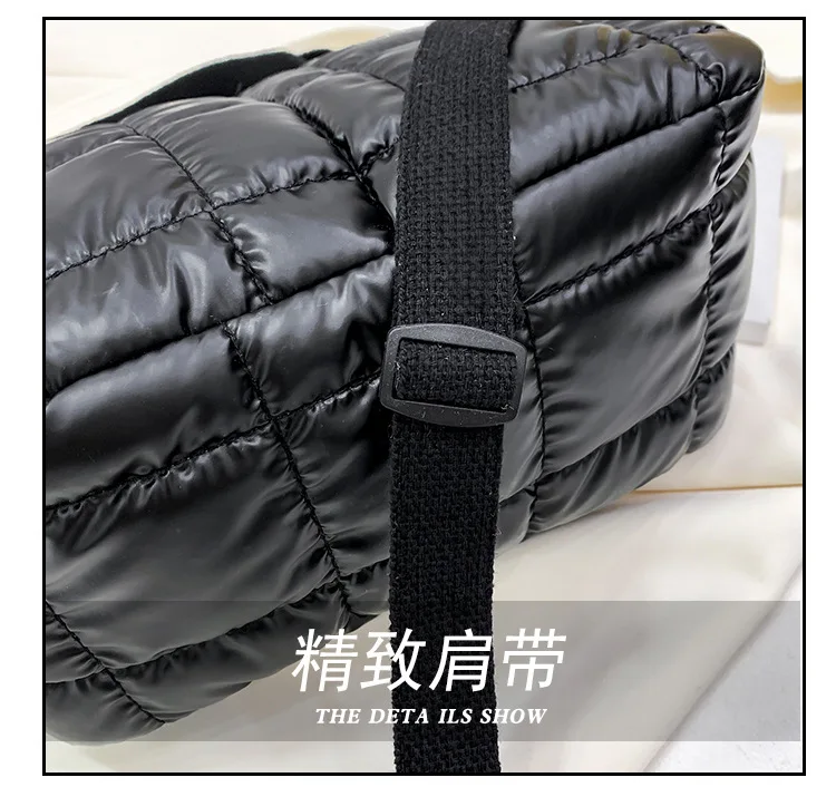 Nylon Quilted Women Handbags Fashion Cotton Padded Crossbody Bags for Women Designer Brands Down Space Shoulder Bag Purses 2022