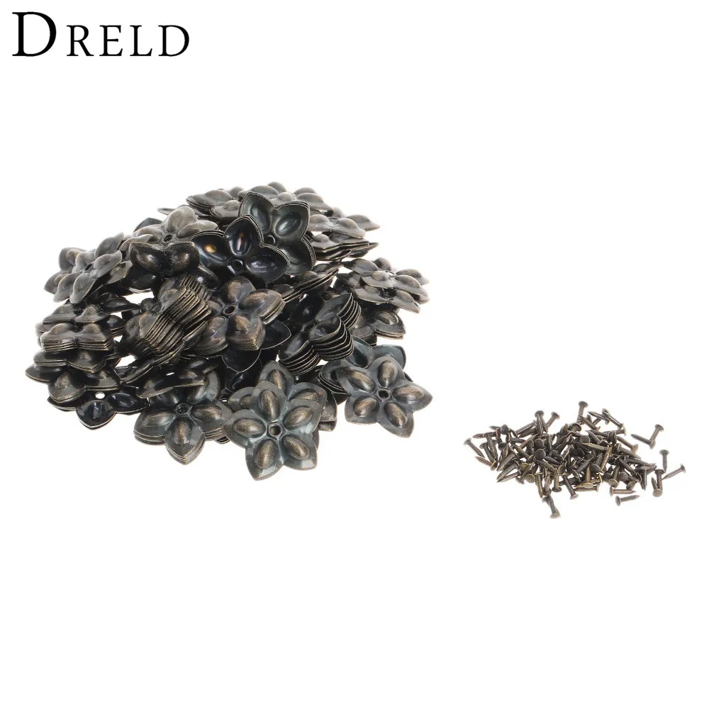 100pcs 22x23mm tacha Bronze Hardware Decorative Upholstery Nails Furniture Decorative Upholstery Tacks Stud for Wood Jewelry Box