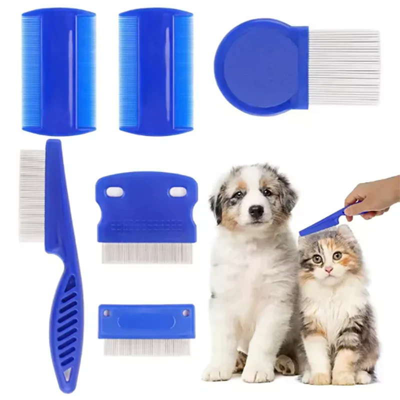 6 Pcs Pet Flea Comb Stainless Steel Head