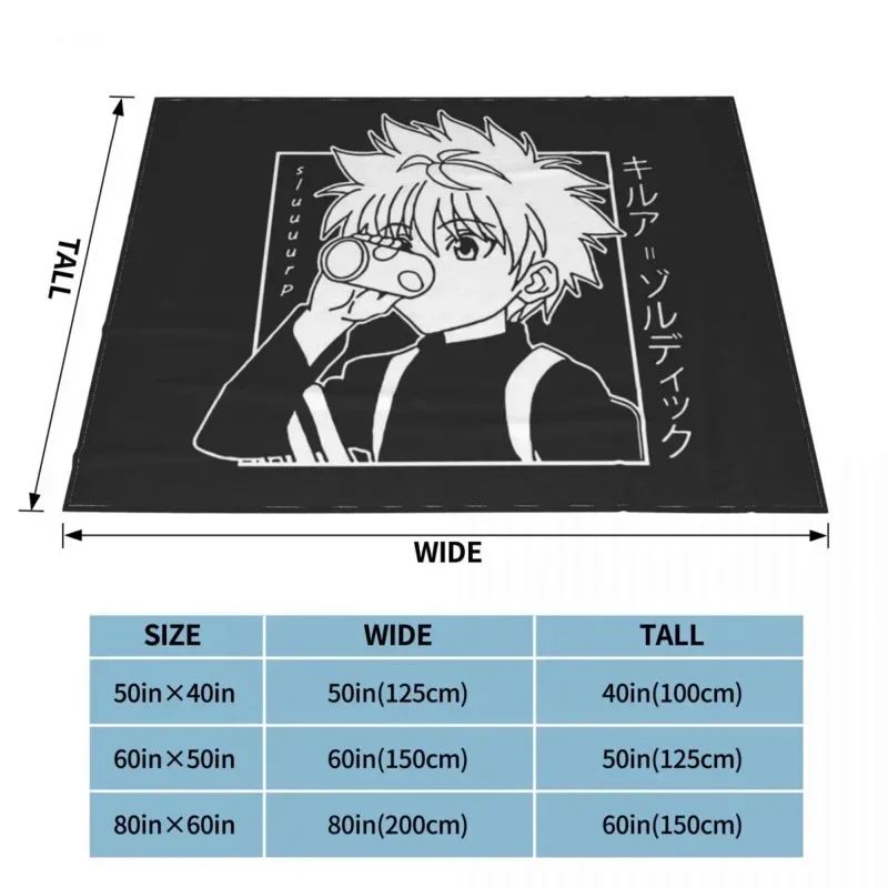 X Hunter Blanket Soft Flannel Fleece Warm Killua Zoldyck Anime Hxh Throw Blankets for Travel Bedding Bedspreads throw blanket 6