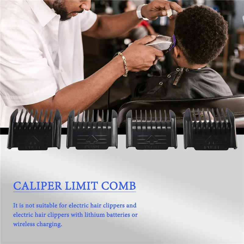 Electric Clipper Accessories,4Pcs Cut Clipper Limit Comb Guide Attachment Size Barber Replacement(1mm,1mm,2mm,3mm) 5
