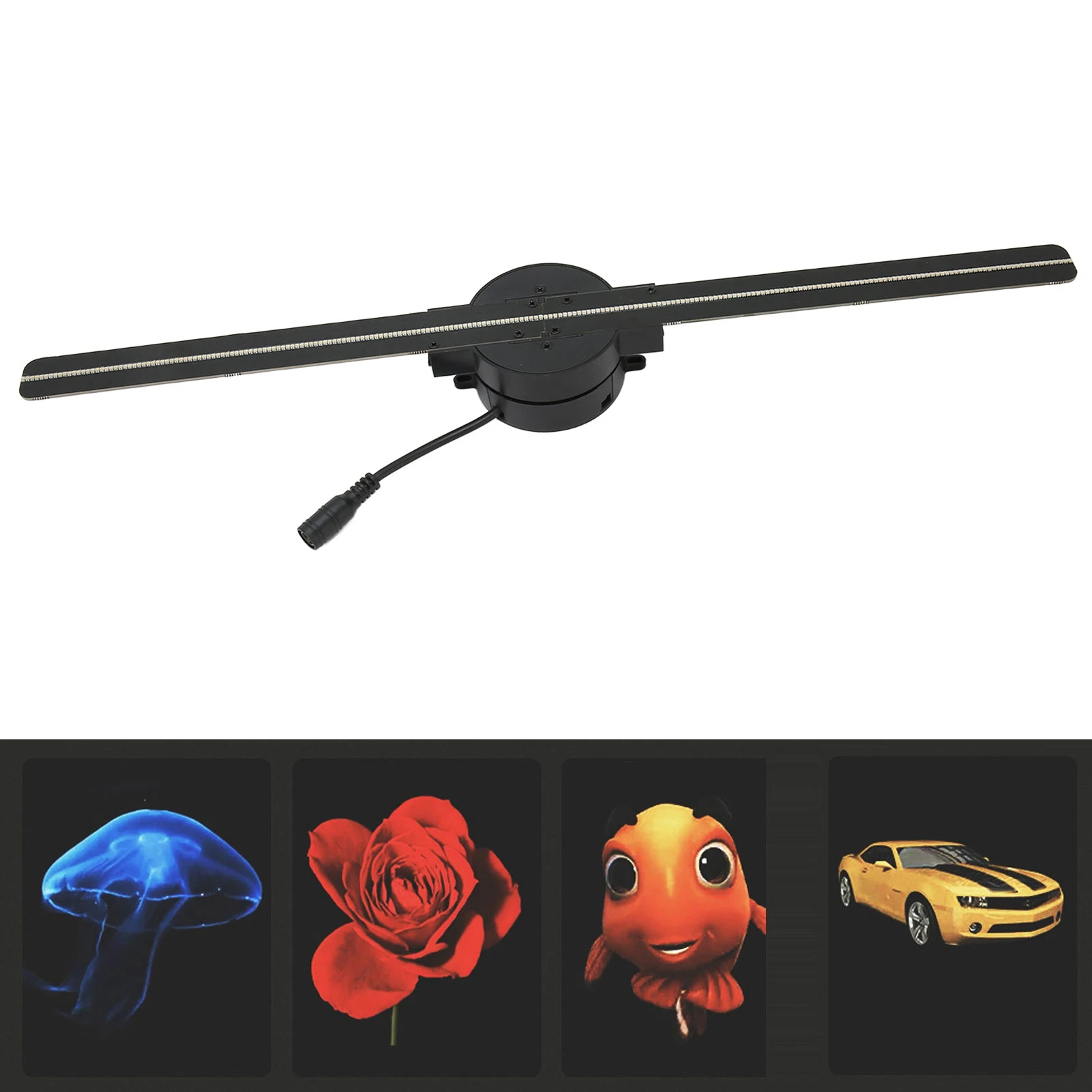 3D Hologram Fan WiFi 3D Hologram Fan 3D Hologram Projector 176 Degree Viewable Angle 100-240V 2000x224 Stable Editing for Business