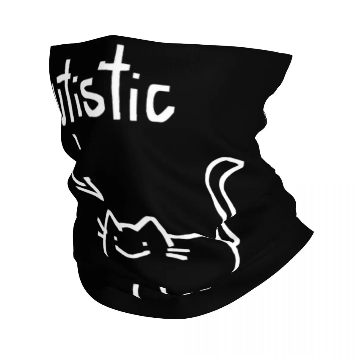 

Autistic Cat Bandana Neck Gaiter for Hiking Hunting Women Men Wrap Scarf Balaclava Warmer