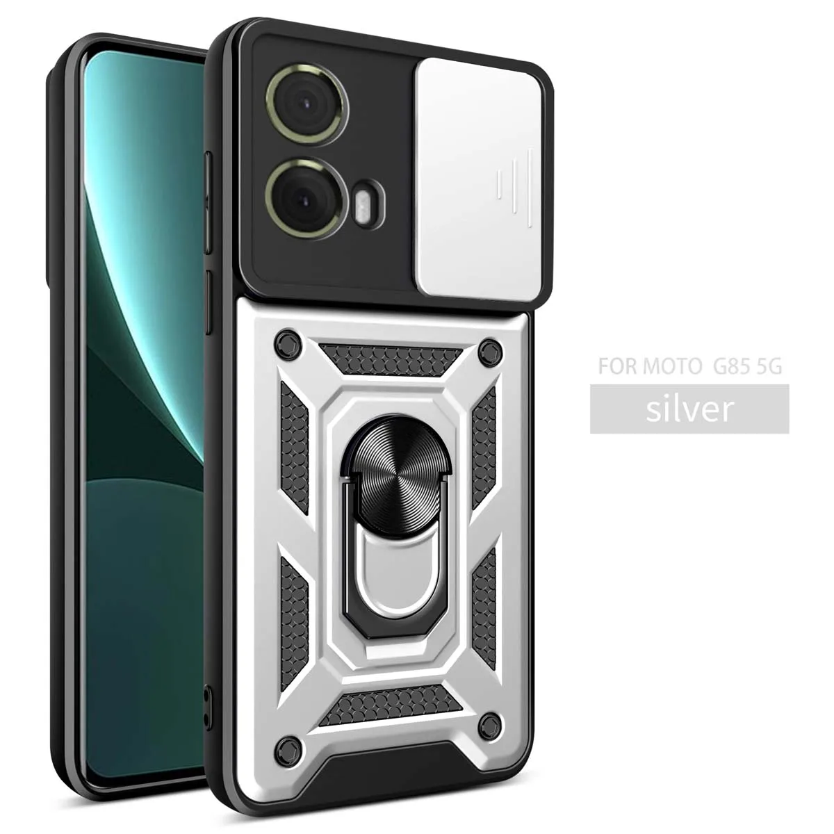 Armored Protective Shell with Magnetic Ring and Camera Protection