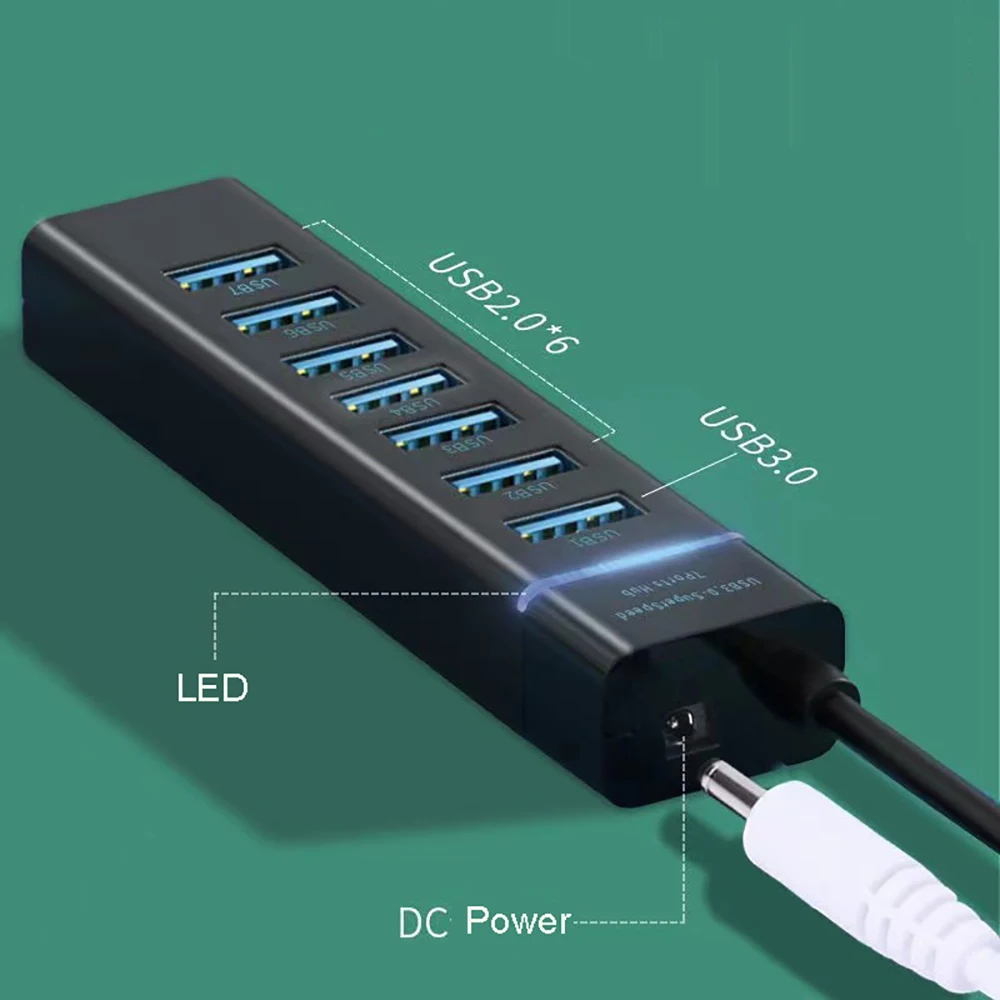 USB 3.0 2.0 HUB كابل الفاصل USB القرص لوحة المفاتي...