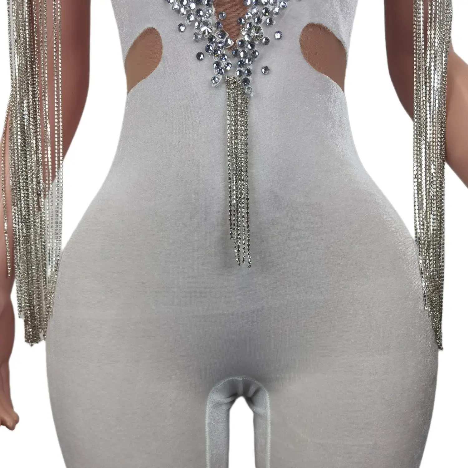 キラキララインストーンチェーンストレッチベルベットジャンプ