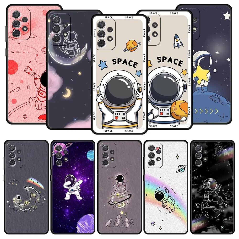 

Space Astronaut Cartoon For Samsung Galaxy A51 A71 A21S A12 A11 A31 A41 A01 A03s A52 A32 A22 A13 A23 A33 A53 A73 5G Phone Case