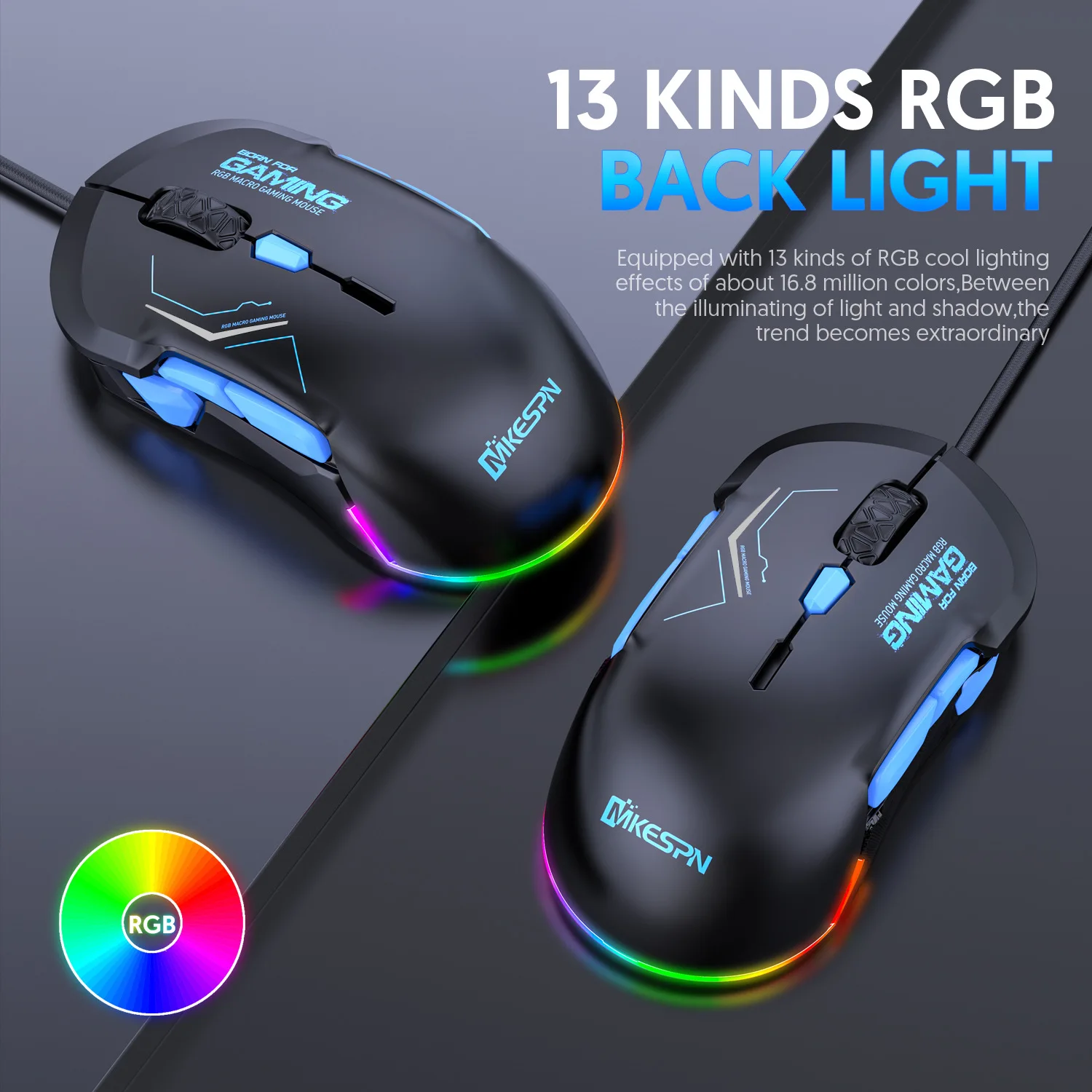 Rato Macro Gaming Direita e Esquerda Ambas as Mãos 10 Teclas Programáveis Luz Rgb Max a Níveis Dpi 12800dpi - Imagem 6