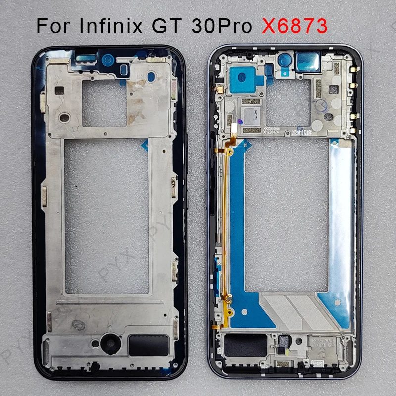 인피닉스 GT 30 Pro X6873 프레임용 LCD 프레임 전면 중간 하우징 커버 케이스 베젤, 전원 켜기/끄기 볼륨 버튼 플렉스 케이블