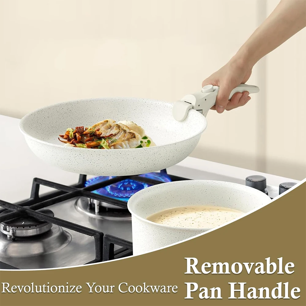 detachable pot handle DONNOR Removable Pan Handle Universal Pot Handle for Detachable Removable Cookware Replacement Pan Gripper Cookware Parts JT288