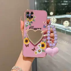 Floral Bloom Phone Case Set with Lanyard & Stand - 3 Piece Bundle - Galaxy A10 (PURPLE)