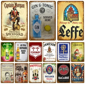 Targa in metallo per birra Targa da parete retrò Art Club Pub Bar Poster Decorazioni per la casa Targa in metallo Decorazioni murali Vintage Cafe Piatto murale Marca 1